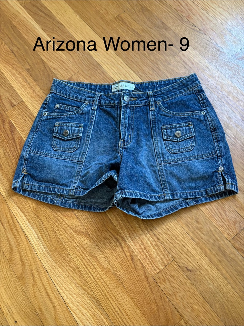 Arizona Jean Company Dark Blue Denim Cargo-Style Women's Shorts